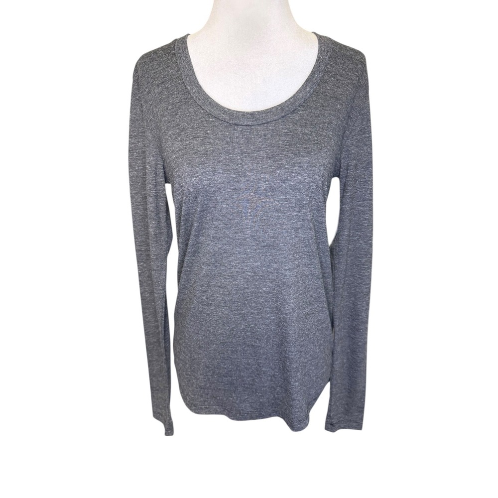 AG Adriano Goldschmied Womens Heather Charcoal Scoop‎ Neck Long Sleeve Tee Small